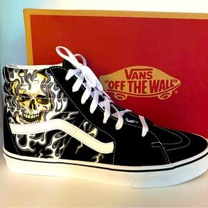 NEW Vans SK8-HI  Flame Skull Men Size 9